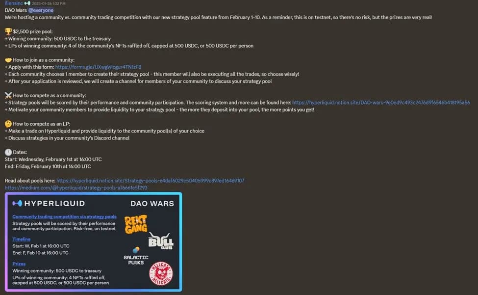 DAO Wars, Perps Trading Competition